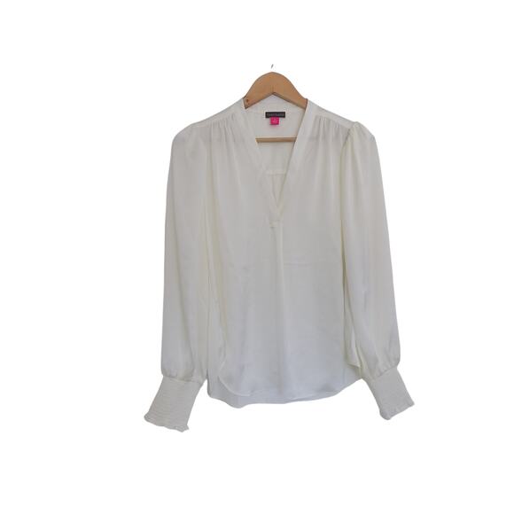 Vince Camuto cream satin blouse long sleeve size XS NWT - Picture 1 of 7